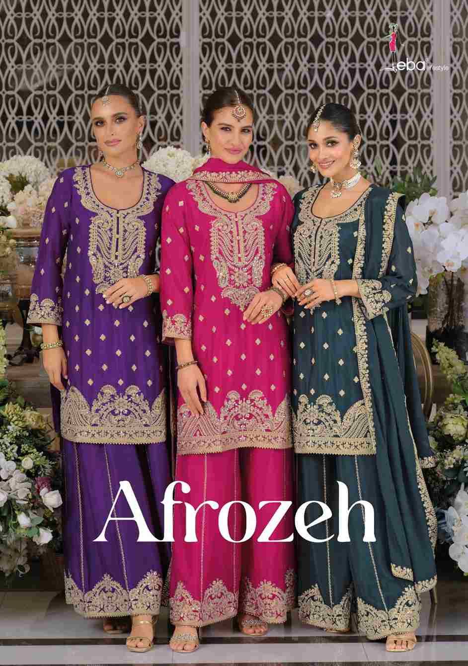 Afrozeh By Eba Lifestyle 1920 To 1922 Series Beautiful Sharara Suits Colorful Stylish Fancy Casual Wear & Ethnic Wear Chinnon Dresses At Wholesale Price