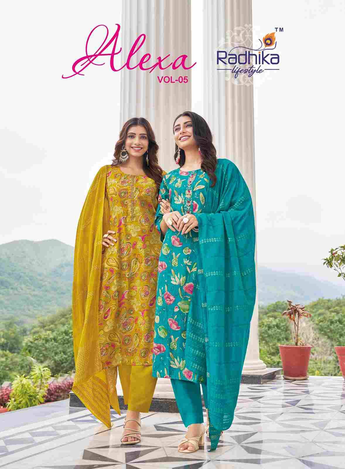 Alexa Vol-5 By Radhika Lifestyle 5001 To 5006 Series Designer Stylish Fancy Colorful Beautiful Party Wear & Ethnic Wear Collection Vertican Silk Dresses At Wholesale Price