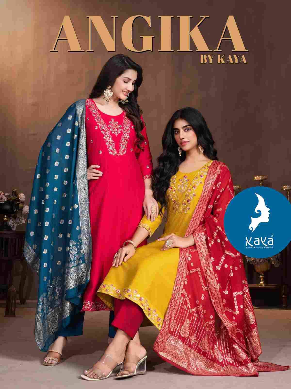 Angika By Kaya 01 To 06 Series Designer Anarkali Suits Beautiful Stylish Fancy Colorful Party Wear & Occasional Wear Gadhwal Silk Print Dresses At Wholesale Price