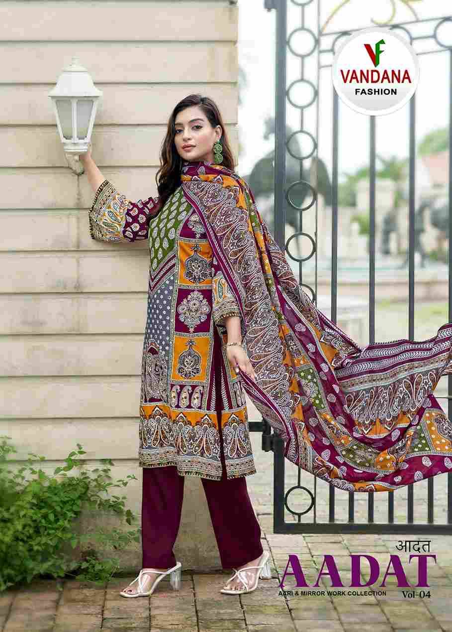 Aadat Vol-4 By Vandana Fashion 4001 To 4006 Series Beautiful Festive Suits Stylish Fancy Colorful Casual Wear & Ethnic Wear Viscose Rayon Print Dresses At Wholesale Price