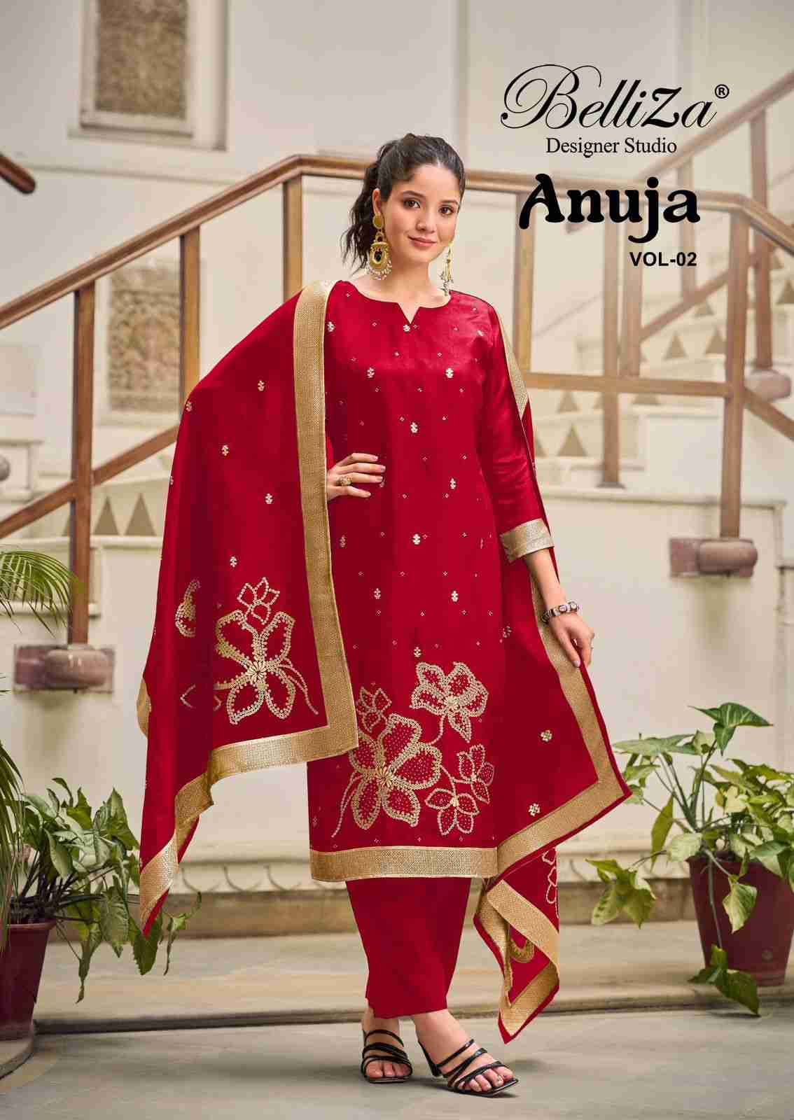 Anuja Vol-2 By Belliza 886-001 To 886-006 Series Beautiful Festive Suits Stylish Fancy Colorful Casual Wear & Ethnic Wear Pure Viscose Dola Silk Jacquard Dresses At Wholesale Price
