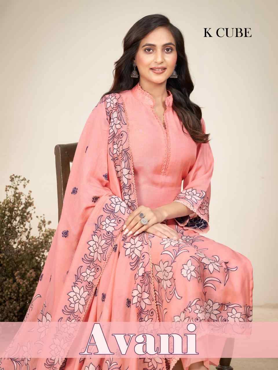Avani By K Cube 1043-A To 1043-D Series Beautiful Festive Suits Colorful Stylish Fancy Casual Wear & Ethnic Wear Chanderi Jacquard Dresses At Wholesale Price