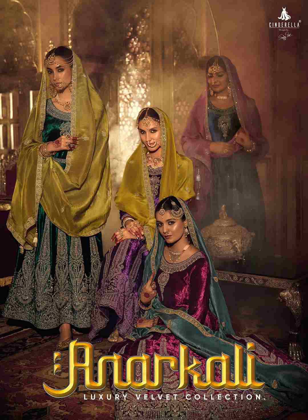 Anarkali By Cinderella 10811 To 10816 Series Beautiful Stylish Anarkali Suits Fancy Colorful Casual Wear & Ethnic Wear & Ready To Wear Viscose Velvet Dresses At Wholesale Price