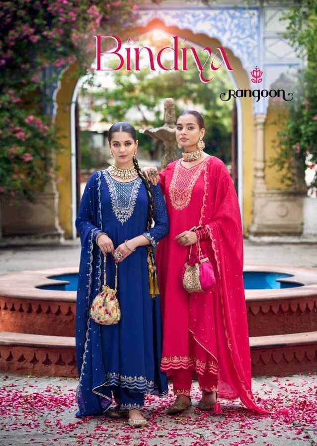 Bindiya By Rangoon 10071 To 10074 Series Beautiful Stylish Anarkali Suits Fancy Colorful Casual Wear & Ethnic Wear & Ready To Wear Chinnon Silk Dresses At Wholesale Price