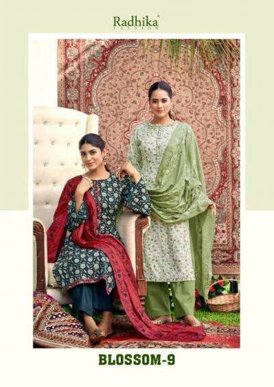 Blossom Vol-9 By Radhika Lifestyle 25001 To 25008 Series Beautiful Festive Suits Colorful Stylish Fancy Casual Wear & Ethnic Wear Cotton Print With Work Dresses At Wholesale Price