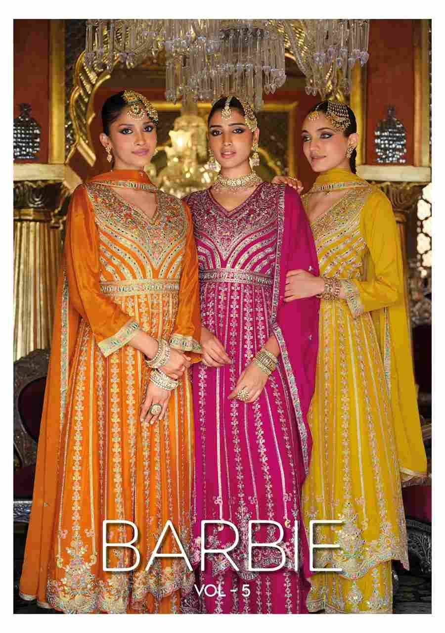 Barbie Vol-5 By Eba Lifestyle 1926 To 1929 Series Beautiful Sharara Suits Colorful Stylish Fancy Casual Wear & Ethnic Wear Chinnon Dresses At Wholesale Price