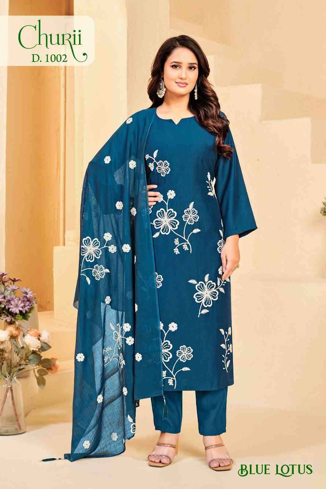 Blue Lotus By Churii 1001 To 1008 Series Beautiful Festive Suits Colorful Stylish Fancy Casual Wear & Ethnic Wear Soft Viscose Dresses At Wholesale Price