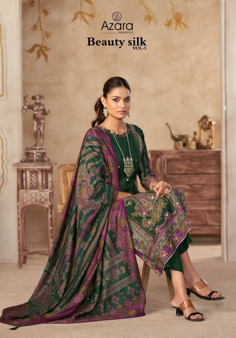 Beauty Silk Vol-5 By Azara 71001 To 71004 Series Beautiful Festive Suits Stylish Fancy Colorful Casual Wear & Ethnic Wear Muslin Print Dresses At Wholesale Price