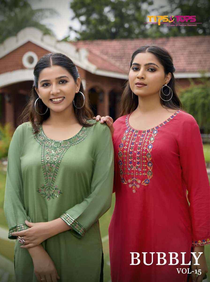 Bubbly Vol-15 By Tips And Tops 1001 To 1009 Series Designer Stylish Fancy Colorful Beautiful Party Wear & Ethnic Wear Collection Rayon Slub Print Tops At Wholesale Price