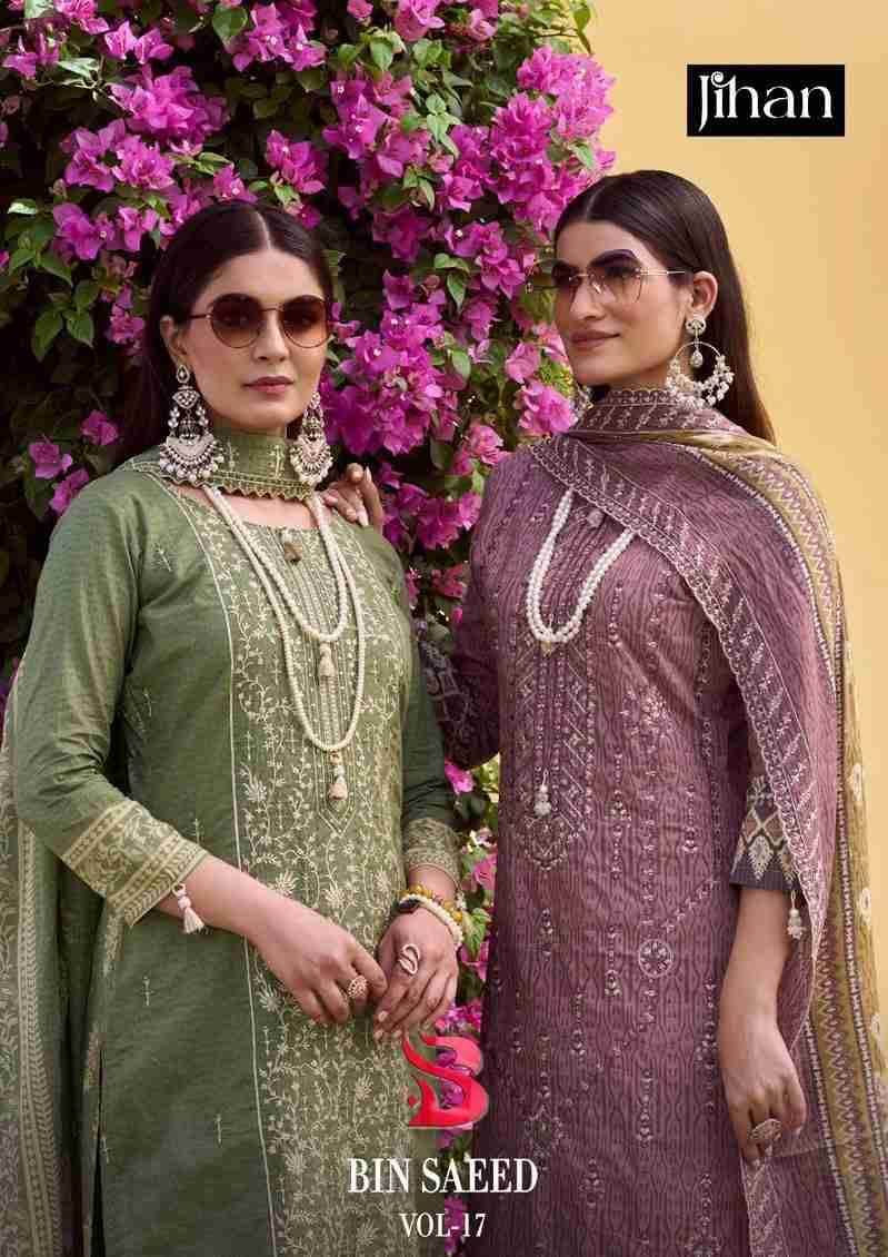 Bin Saeed Vol-17 By Jihan Beautiful Festive Suits Stylish Fancy Colorful Casual Wear & Ethnic Wear Pure Lawn Print Dresses At Wholesale Price