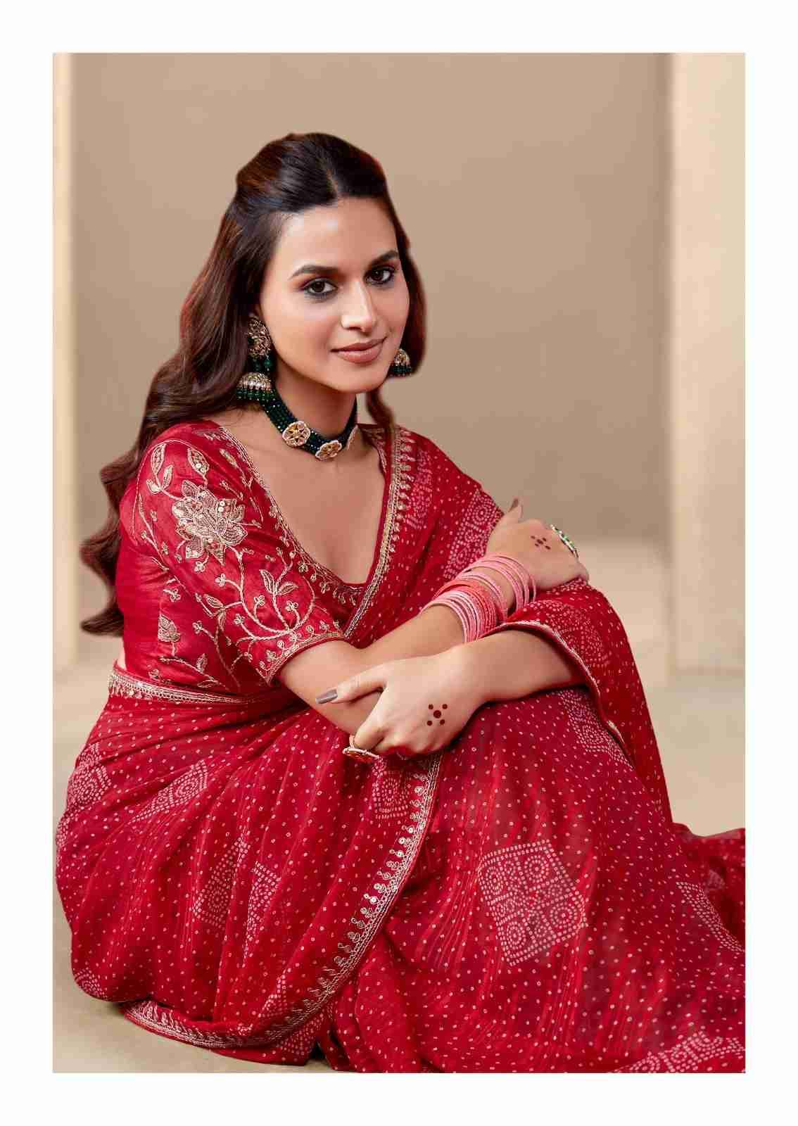 Baandhniya Vol-2 By Stavan 1001 To 1010 Series Indian Traditional Wear Collection Beautiful Stylish Fancy Colorful Party Wear & Occasional Wear Georgette Sarees At Wholesale Price