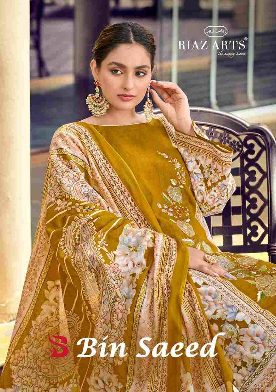 Bin Saeed By Riaz Arts 1001-01 To 1001-06 Series Beautiful Festive Suits Stylish Fancy Colorful Casual Wear & Ethnic Wear Pure Cotton Print Dresses At Wholesale Price