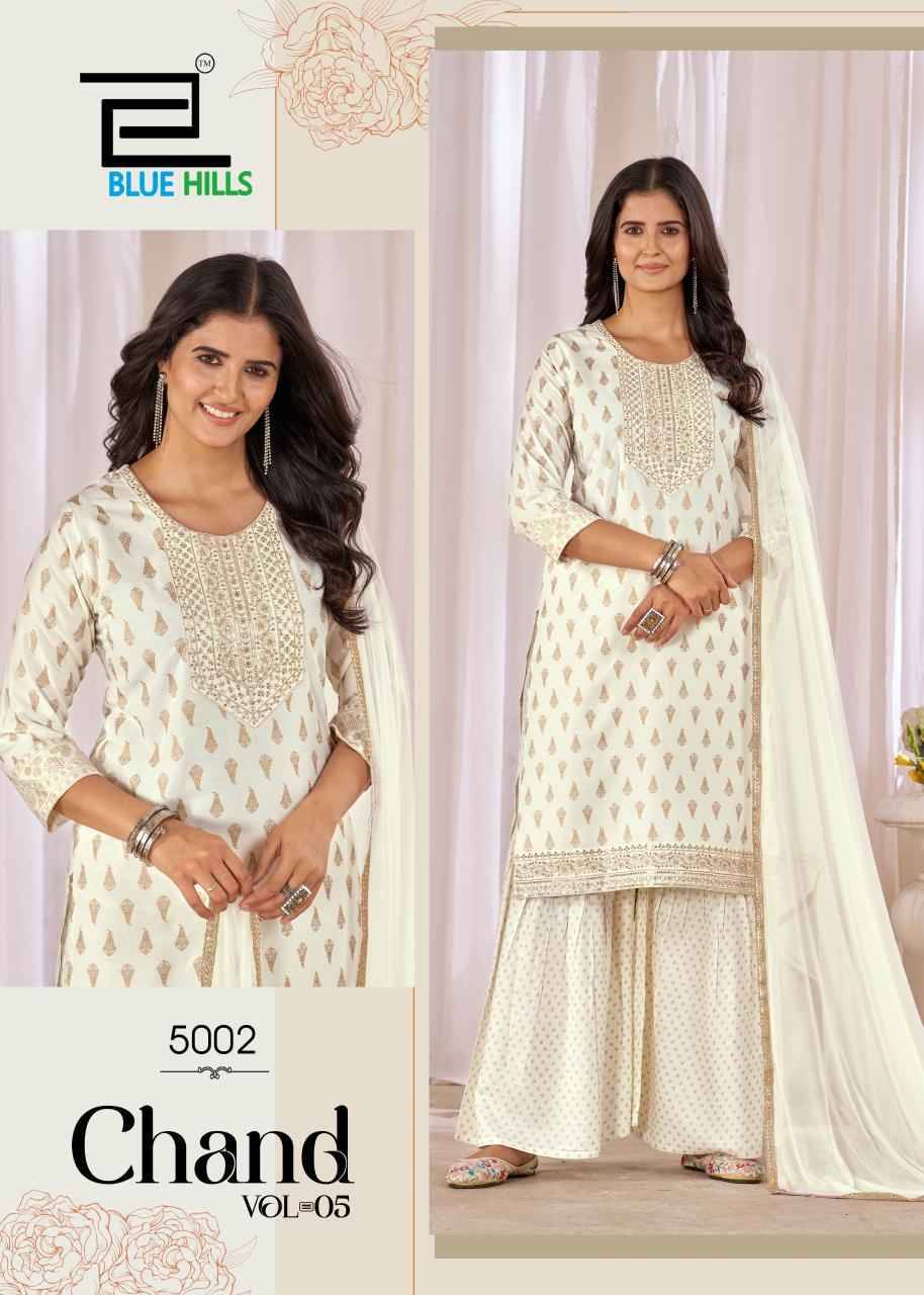 Chand Vol-5 By Blue Hills 5001 To 5006 Series Beautiful Festive Suits Colorful Stylish Fancy Casual Wear & Ethnic Wear Rayon Foil Dresses At Wholesale Price