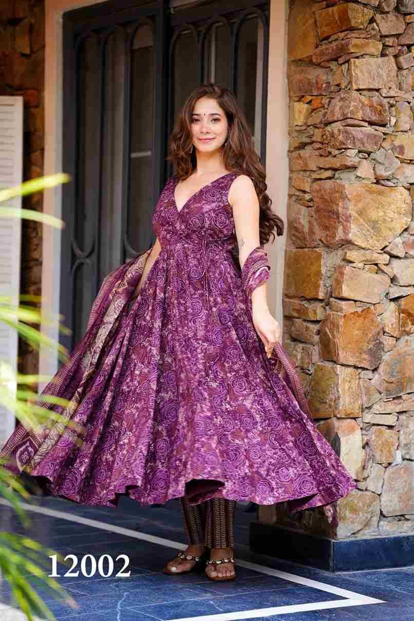 Clora Vol-12 By Fashid Wholesale 12001 To 12007 Series Designer Anarkali Suits Beautiful Fancy Colorful Stylish Party Wear & Occasional Wear Muslin Dresses At Wholesale Price