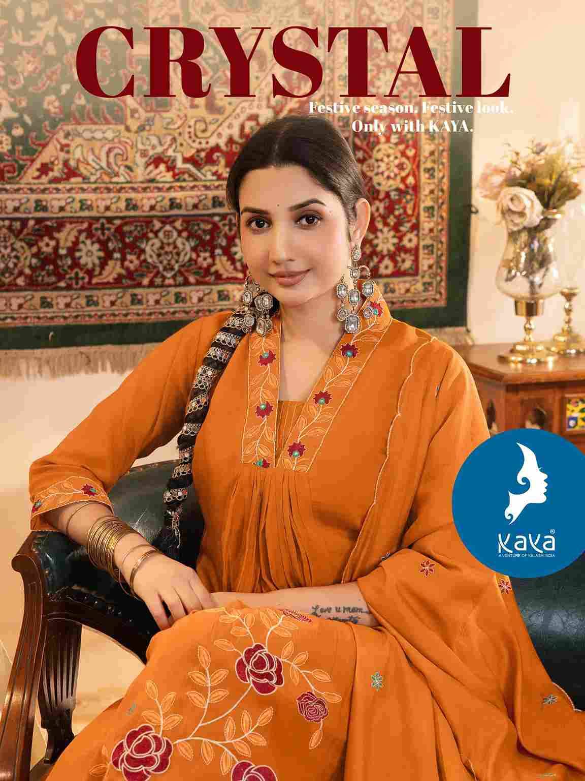 Crystal By Kaya 01 To 06 Series Designer Festive Suits Beautiful Stylish Fancy Colorful Party Wear & Occasional Wear Chanderi Dresses At Wholesale Price
