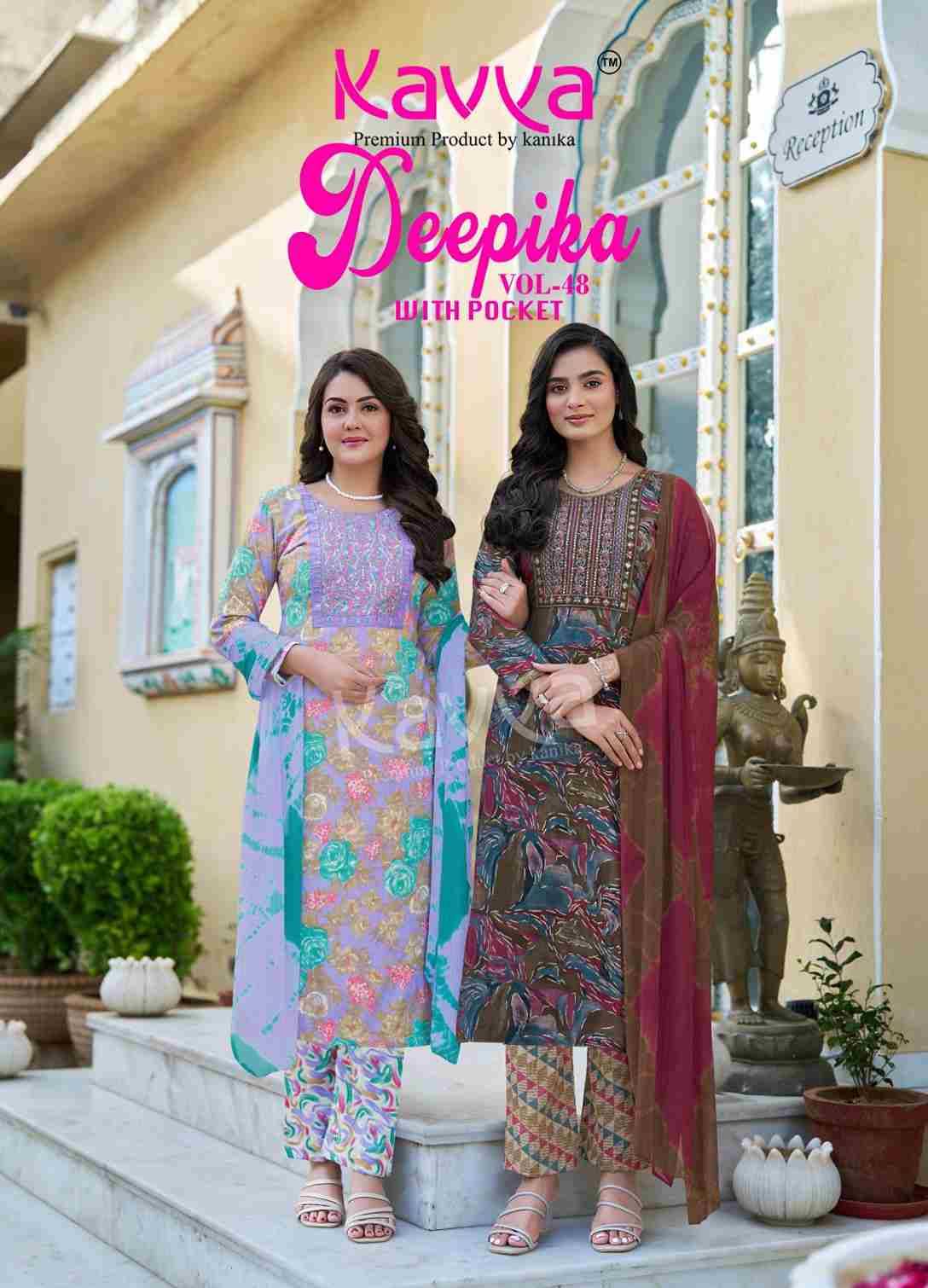 Deepika Vol-48 By Kavya 48001 To 48010 Series Festive Suits Beautiful Fancy Colorful Stylish Party Wear & Occasional Wear Fancy Dresses At Wholesale Price
