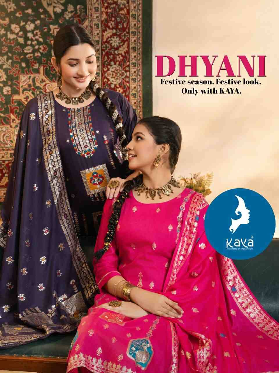 Dhyani By Kaya 01 To 06 Series Designer Festive Suits Beautiful Stylish Fancy Colorful Party Wear & Occasional Wear Chanderi Jacquard Dresses At Wholesale Price