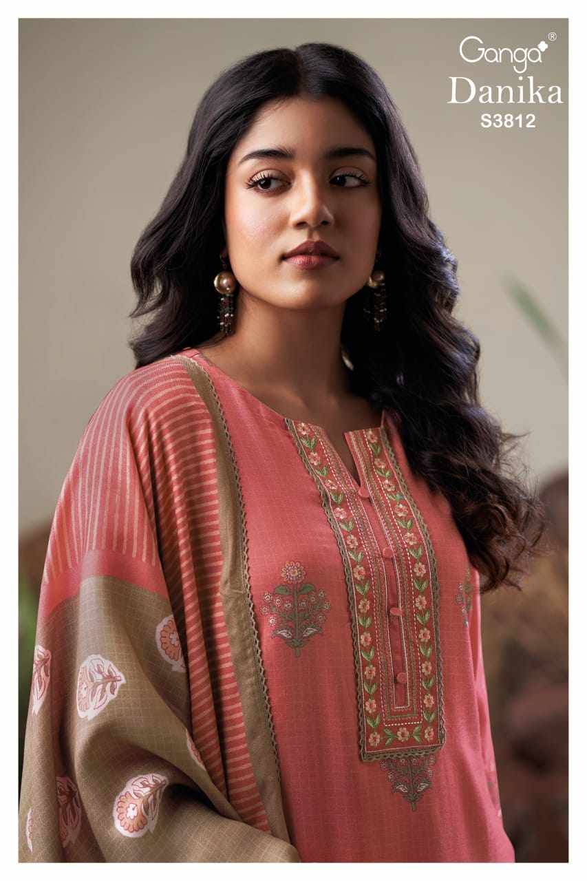 Danika-3812 By Ganga Fashion 3812-A To 3812-D Series Beautiful Festive Suits Colorful Stylish Fancy Casual Wear & Ethnic Wear Pure Pashmina Dresses At Wholesale Price