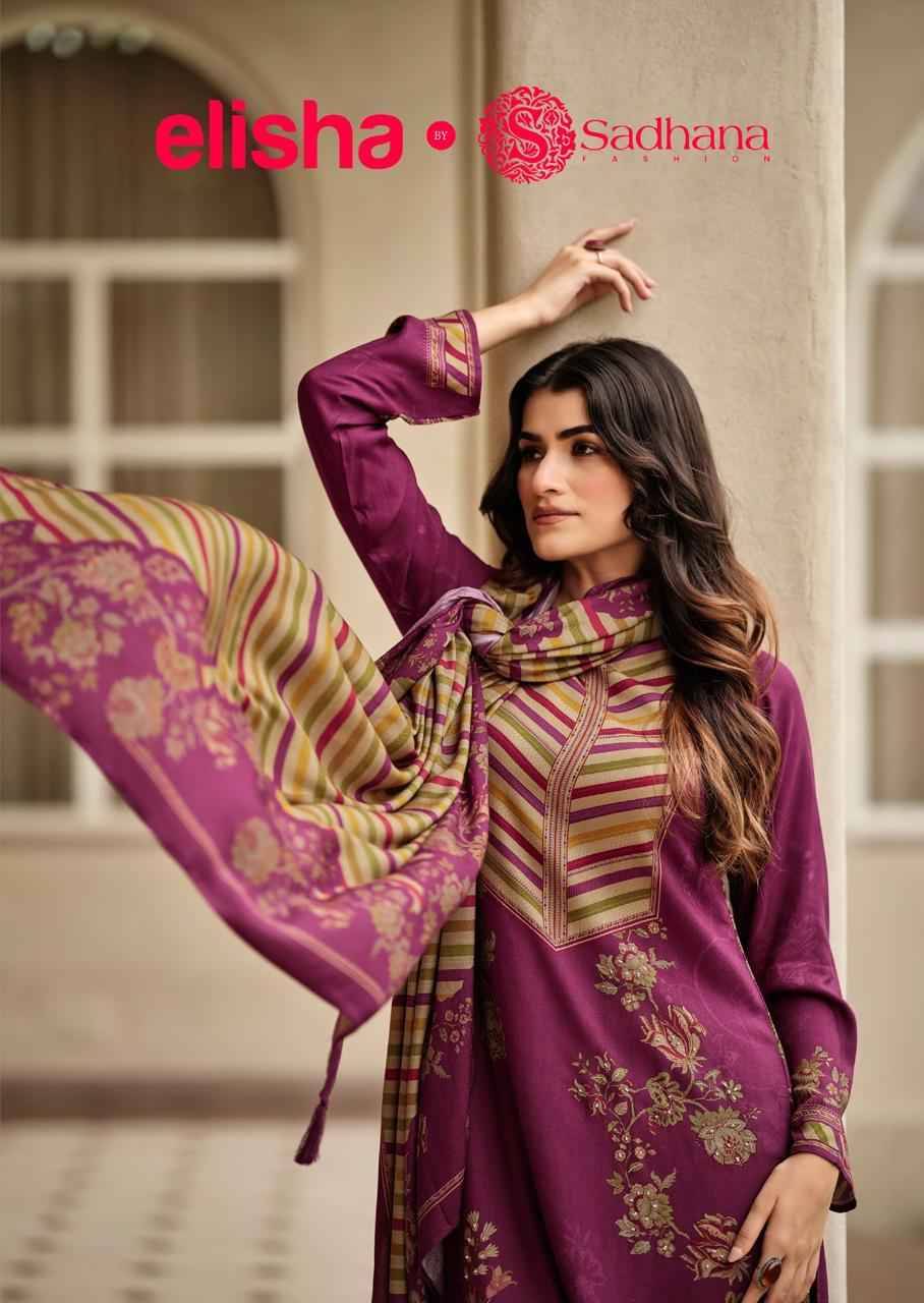 Elisha By Sadhana Fashion 11554 To 11559 Series Designer Festive Suits Beautiful Fancy Stylish Colorful Party Wear & Occasional Wear Pure Viscose Pashmina Print Dresses At Wholesale Price