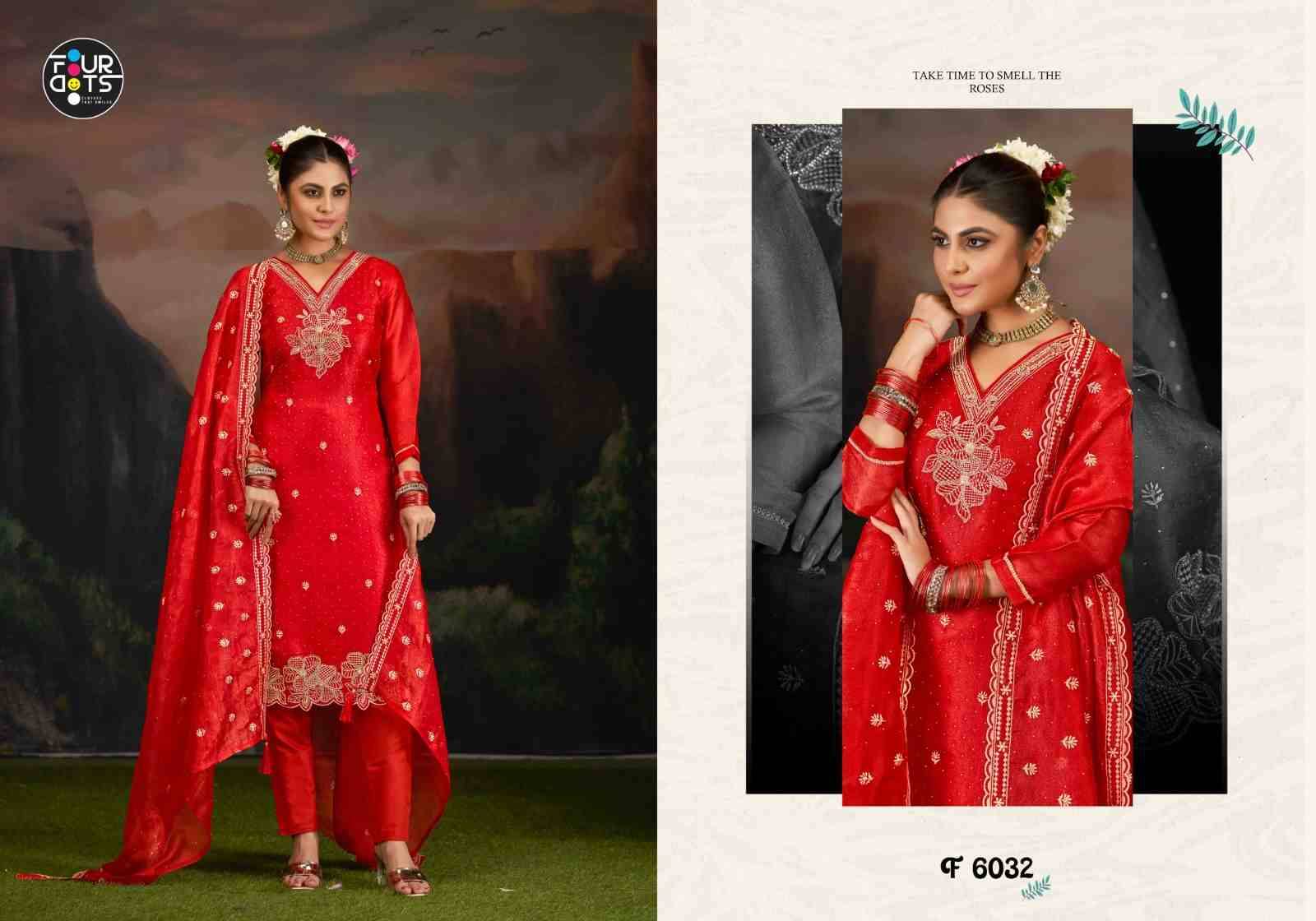 Farzana By Four Dots 6031 To 6034 Series Designer Stylish Fancy Colorful Beautiful Party Wear & Ethnic Wear Collection Silk Dresses At Wholesale Price