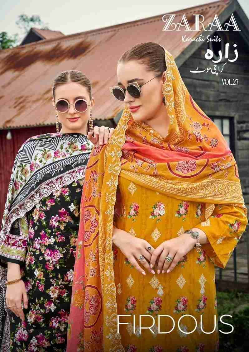 Firdous Vol-27 By Zaraa 2701 To 2708 Series Beautiful Stylish Festive Suits Fancy Colorful Casual Wear & Ethnic Wear & Ready To Wear Pure Cambric Dresses At Wholesale Price