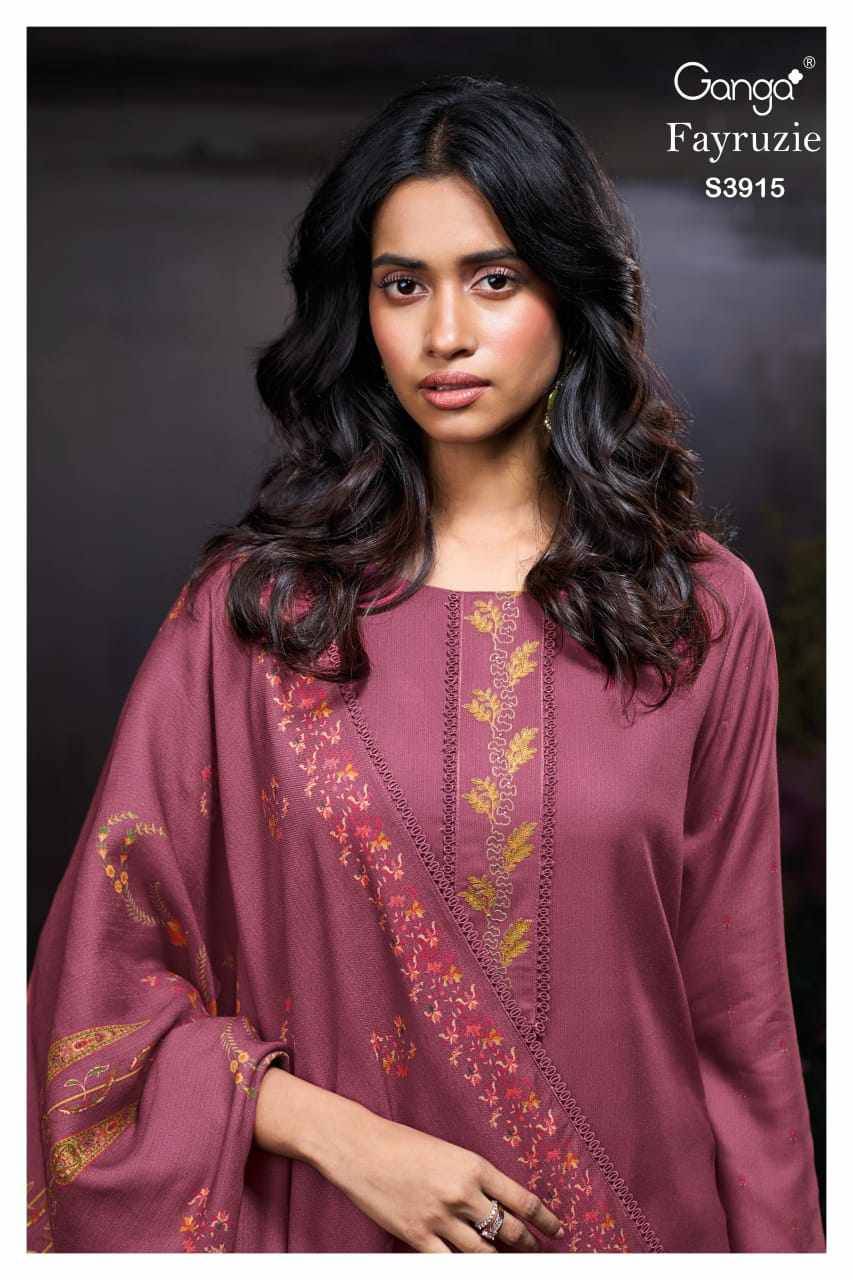 Fayruzie-3915 By Ganga Fashion 3915-A To 3915-D Series Beautiful Festive Suits Colorful Stylish Fancy Casual Wear & Ethnic Wear Pure Pashmina Dresses At Wholesale Price