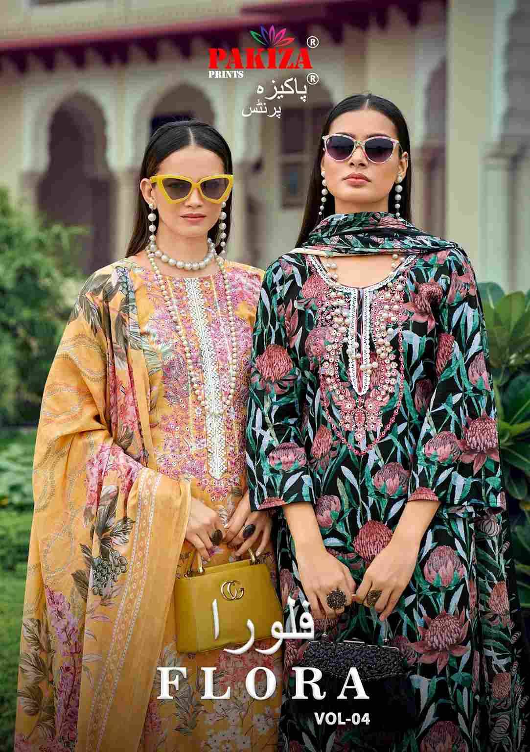Flora Vol-4 By Pakiza Prints 4001 To 4010 Series Beautiful Festive Suits Stylish Fancy Colorful Party Wear & Occasional Wear Lawn Cotton Dresses At Wholesale Price