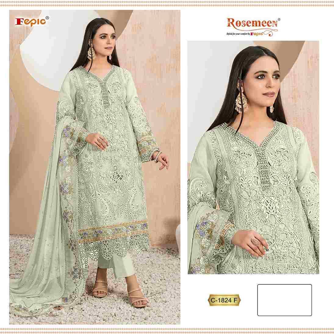 Fepic 1824 Colours Vol-2 By Fepic 1824-E To 1824-G Series Beautiful Pakistani Suits Colorful Stylish Fancy Casual Wear & Ethnic Wear Organza Embroidered Dresses At Wholesale Price
