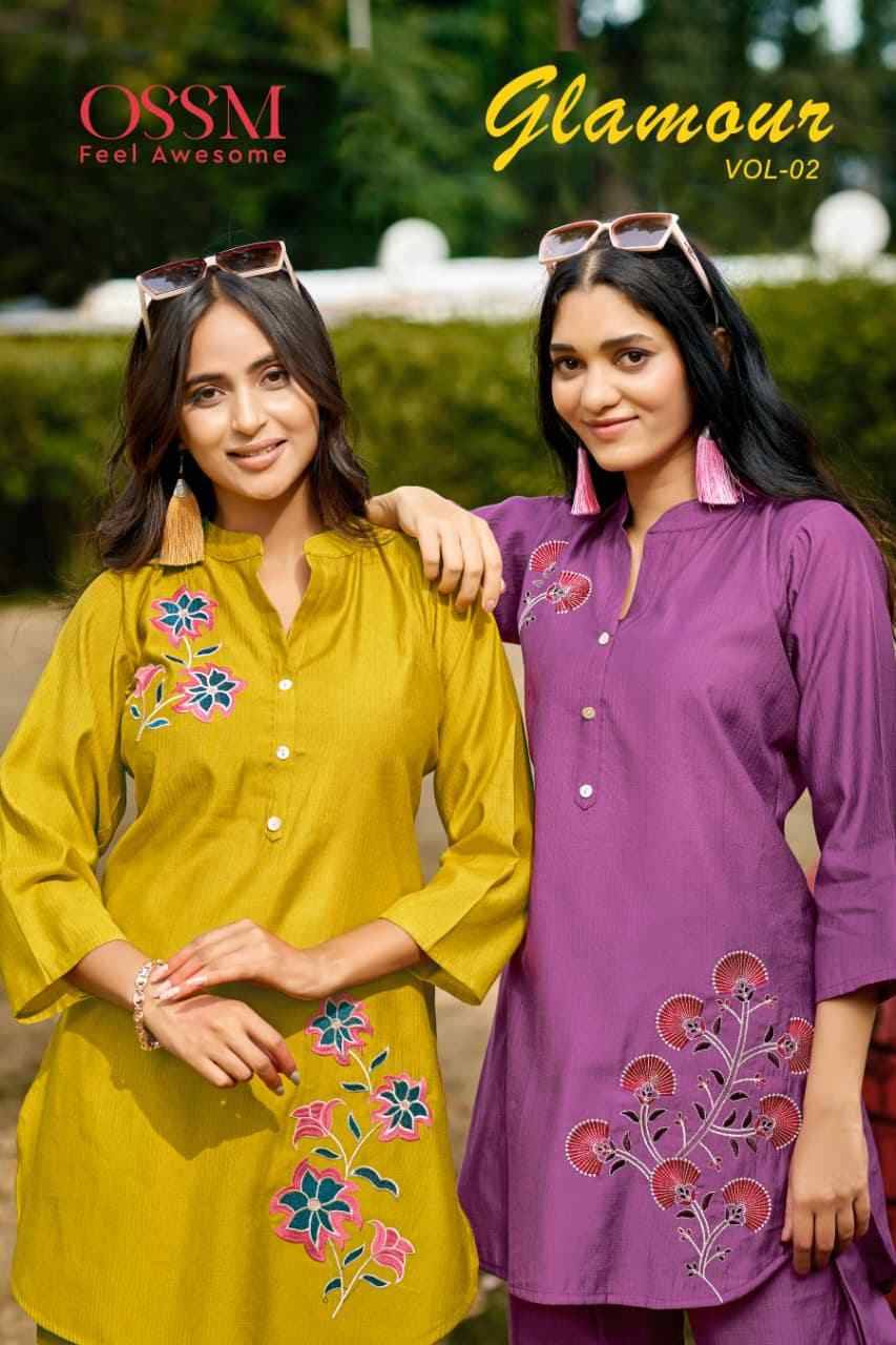 Glamour Vol-2 By Ossm 1001 To 1006 Series Designer Stylish Fancy Colorful Beautiful Party Wear & Ethnic Wear Collection Premium Silk Co-Ords At Wholesale Price