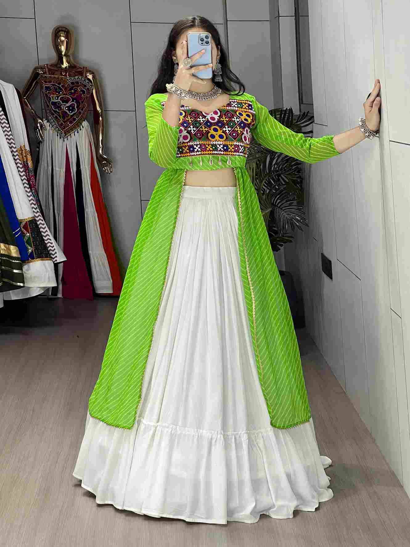 Gr-8047 By Fashid Wholesale 01 To 07 Series Navratri Wear Collection Beautiful Stylish Colorful Fancy Party Wear & Occasional Wear Pure Rayon Cotton Lehengas At Wholesale Price