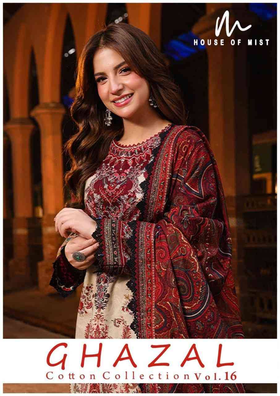 Ghazal Vol-16 By House Of Mist 151 To 156 Series Beautiful Pakistani Suits Colorful Stylish Fancy Casual Wear & Ethnic Wear Pure Cotton Print Dresses At Wholesale Price