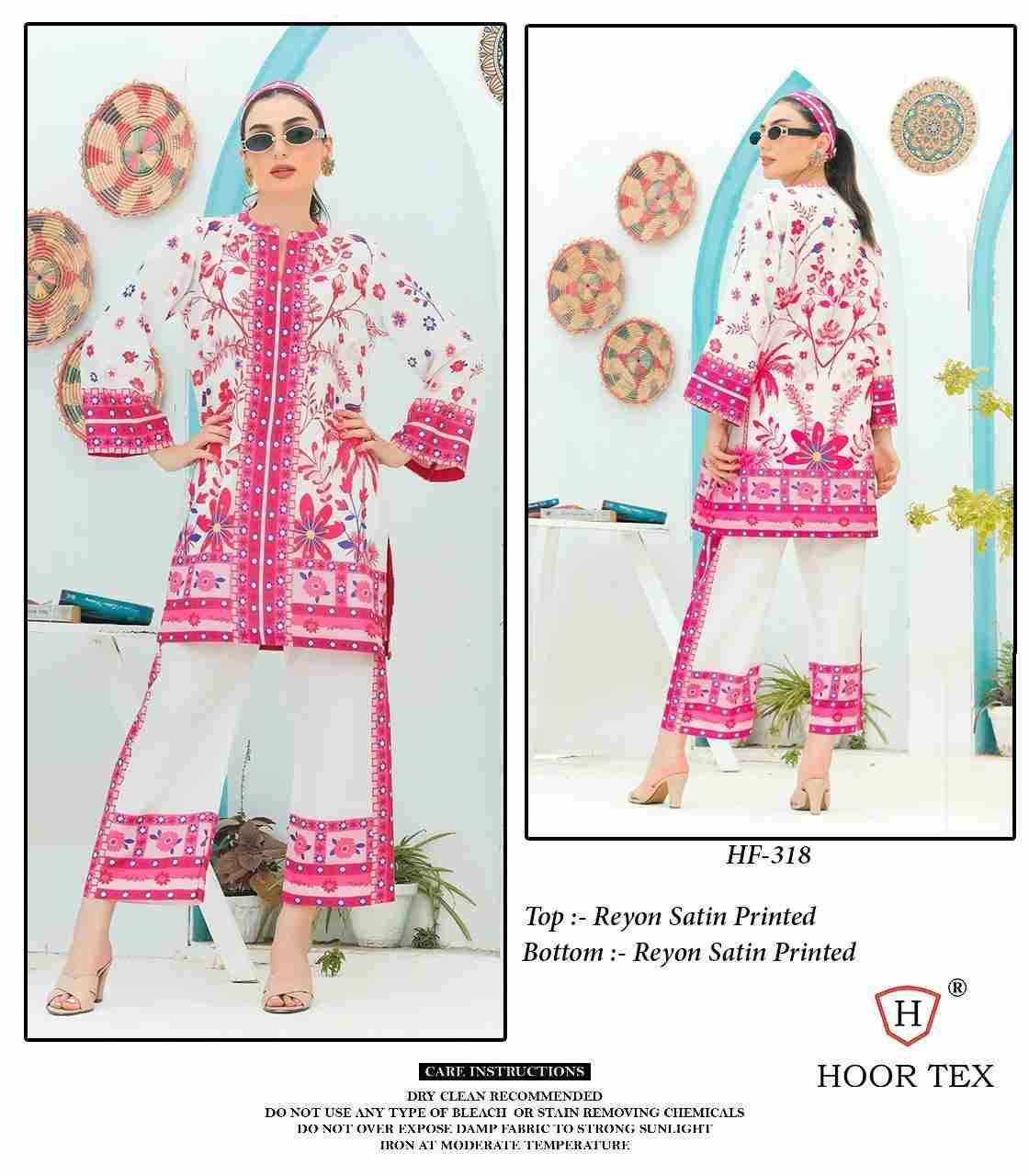 Hoor Tex Hit Design HF-317 Series By Hoor Tex HF-317To HF-326 Series Designer Stylish Fancy Colorful Beautiful Casual Wear & Ethnic Wear Imported Rayon Satin Co-Ords At Wholesale Price