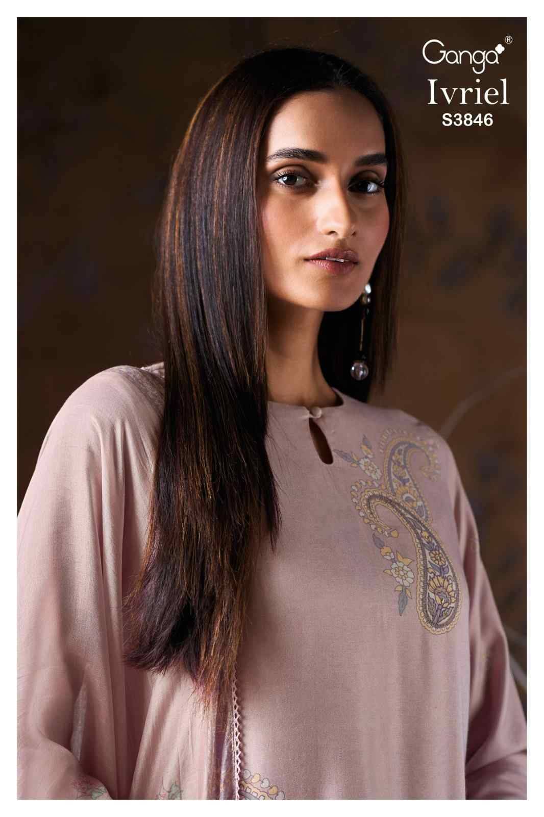 Ivriel-3846 By Ganga Fashion 3846-A To 3846-D Series Beautiful Festive Suits Colorful Stylish Fancy Casual Wear & Ethnic Wear Pure Pashmina Dresses At Wholesale Price