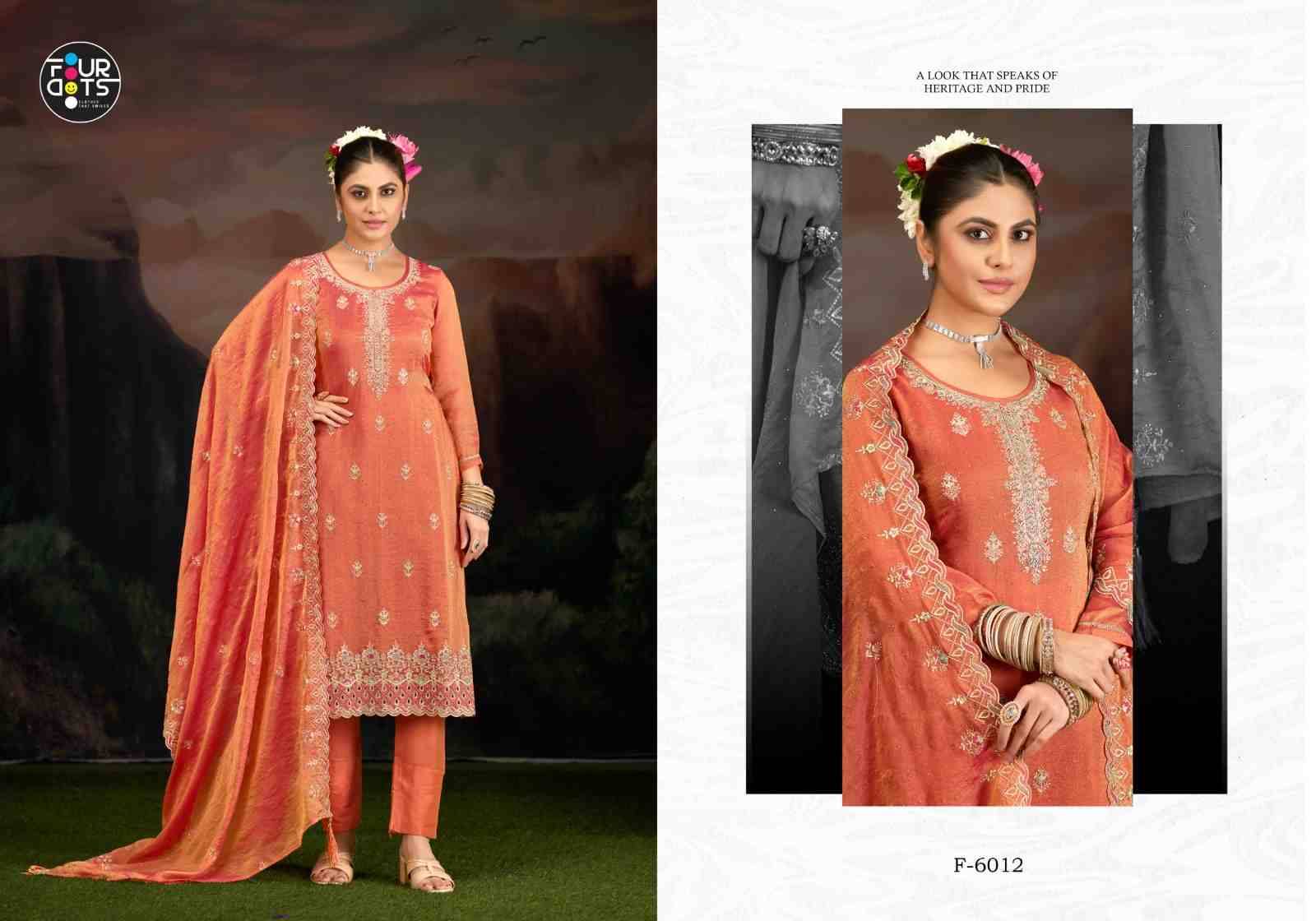 Idhika By Four Dots 6011 To 6014 Series Designer Stylish Fancy Colorful Beautiful Party Wear & Ethnic Wear Collection Silk Dresses At Wholesale Price