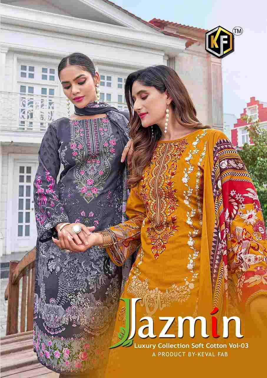Jazmin Vol-3 By Keval Fab 3001 To 3006 Series Beautiful Festive Suits Stylish Fancy Colorful Casual Wear & Ethnic Wear Soft Cotton Dresses At Wholesale Price