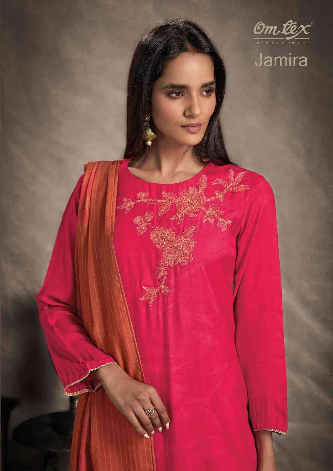 Jamira By Om Tex 8411-A To 8411-C Series Beautiful Festive Suits Colorful Stylish Fancy Casual Wear & Ethnic Wear Pakiza Silk Dresses At Wholesale Price