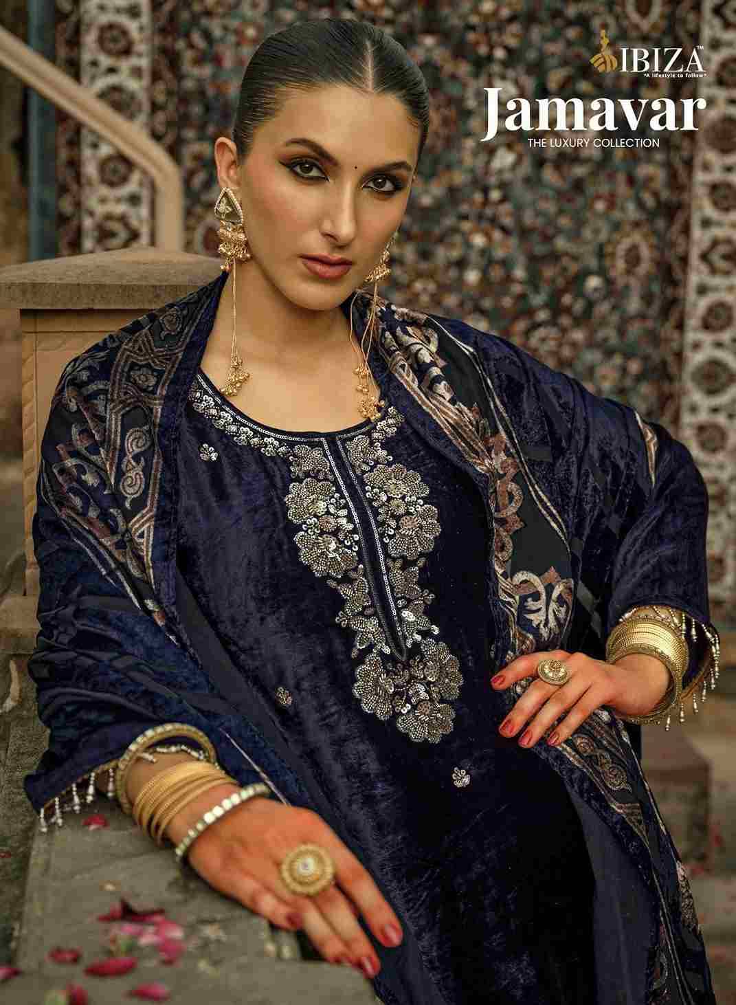 Jamavar By Ibiza 18711 To 18714 Series Beautiful Festive Suits Colorful Stylish Fancy Casual Wear & Ethnic Wear Pure Viscose Velvet Dresses At Wholesale Price
