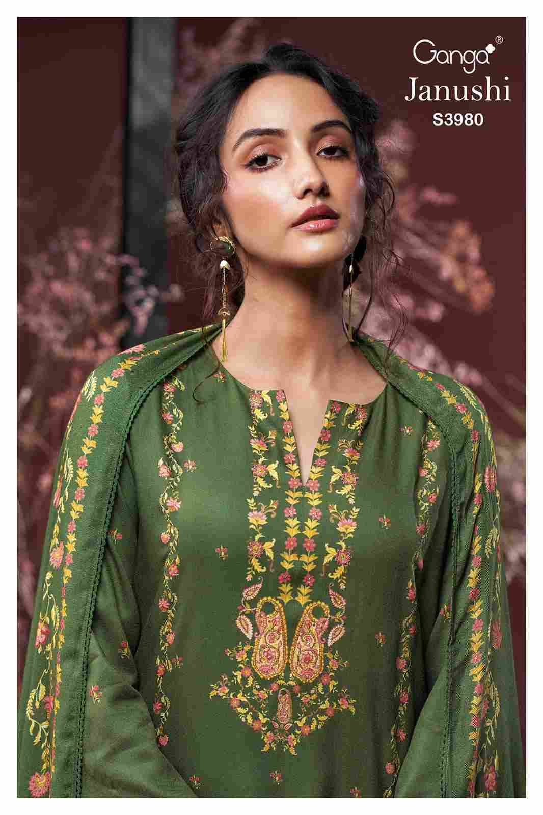 Janushi-3980 By Ganga Fashion 3980-A To 3980-D Series Beautiful Festive Suits Colorful Stylish Fancy Casual Wear & Ethnic Wear Pure Pashmina Dresses At Wholesale Price