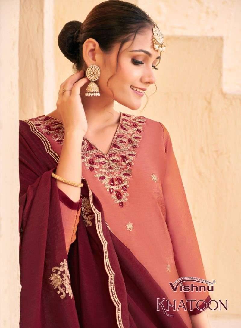 Khatoon By Vishnu 42001 To 42010 Series Beautiful Stylish Festive Suits Fancy Colorful Casual Wear & Ethnic Wear & Ready To Wear Silk Dresses At Wholesale Price
