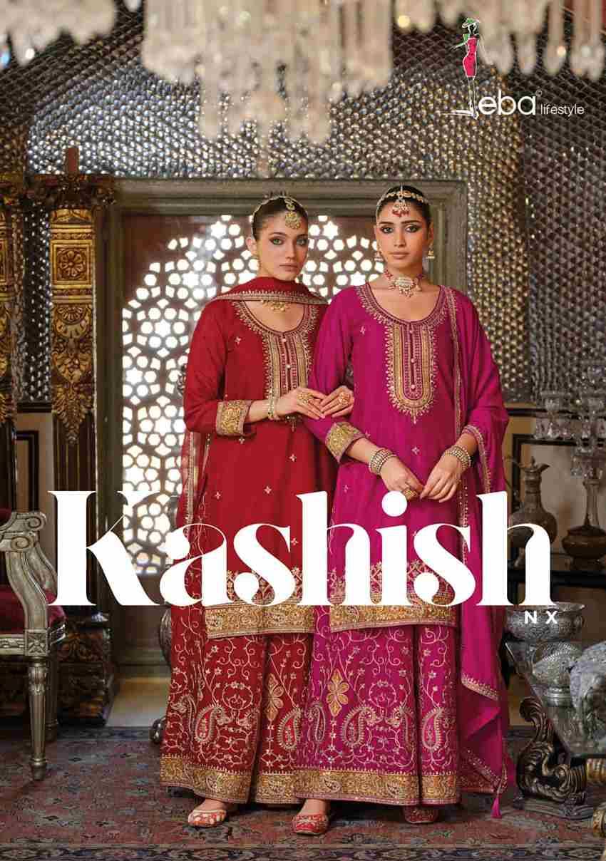 Kashish Nx By Eba Lifestyle 1961 To 1962 Series Beautiful Sharara Suits Colorful Stylish Fancy Casual Wear & Ethnic Wear Chinnon Dresses At Wholesale Price