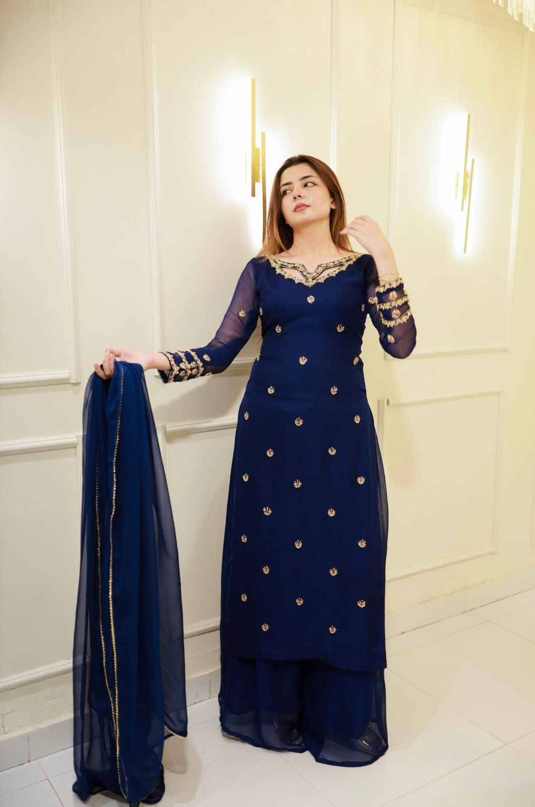 K-1532 By Fashid Wholesale Beautiful Festive Suits Colorful Stylish Fancy Casual Wear & Ethnic Wear Faux Georgette Dresses At Wholesale Price