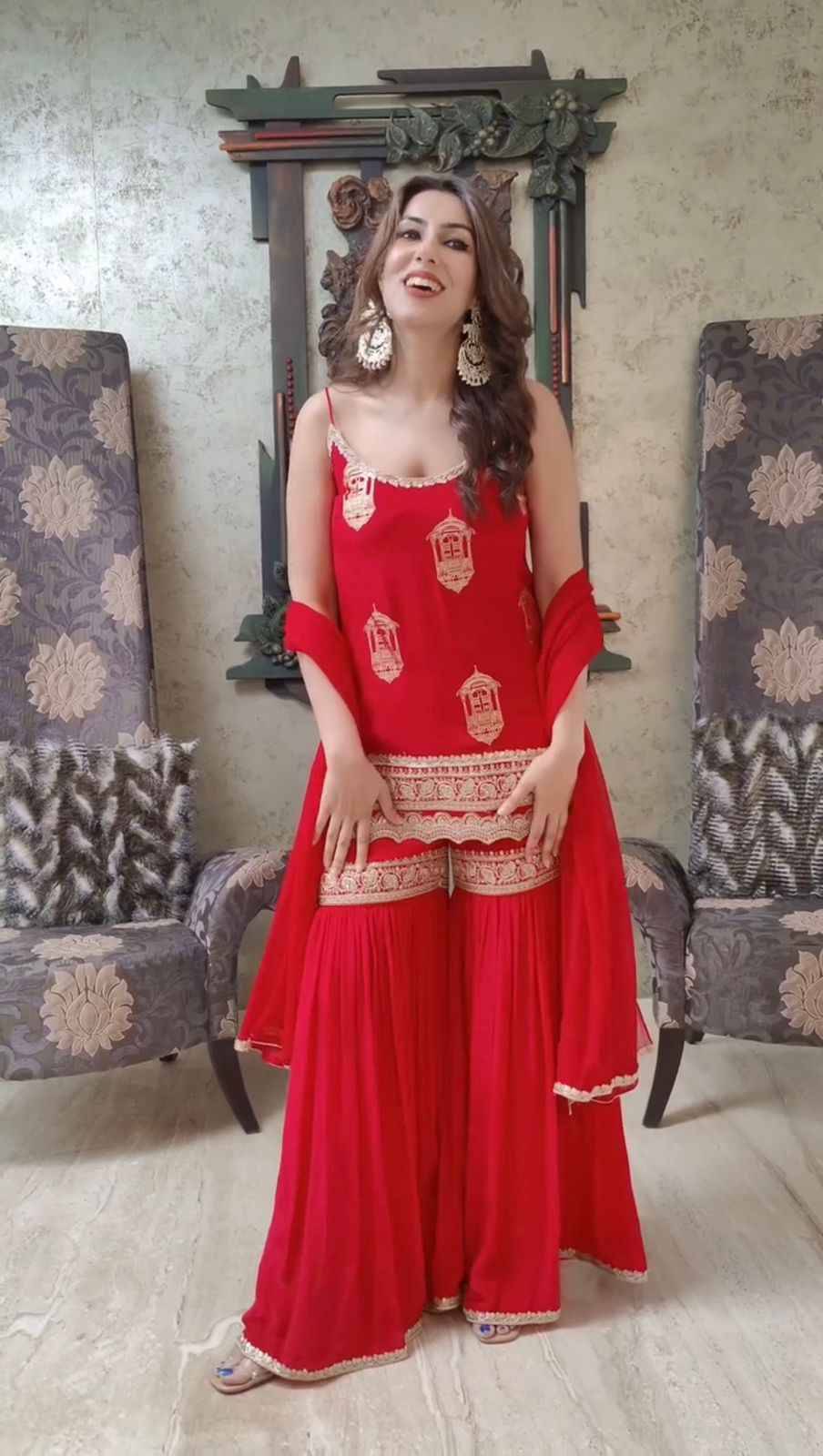 K-1529 By Fashid Wholesale Beautiful Sharara Festive Suits Colorful Stylish Fancy Casual Wear & Ethnic Wear Faux Georgette Dresses At Wholesale Price