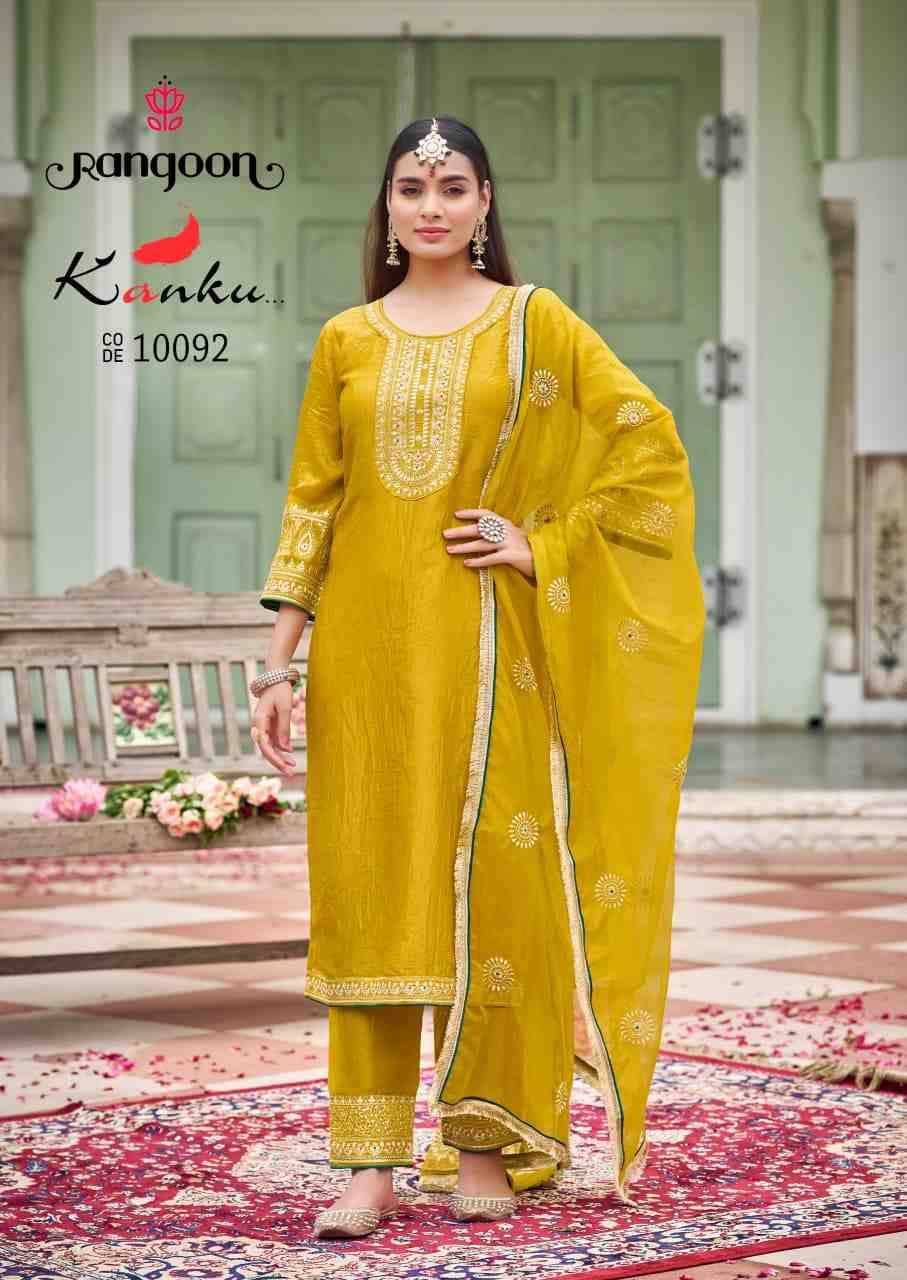 Kanku By Rangoon 10091 To 10094 Series Beautiful Stylish Festive Suits Fancy Colorful Casual Wear & Ethnic Wear & Ready To Wear Crush Dresses At Wholesale Price