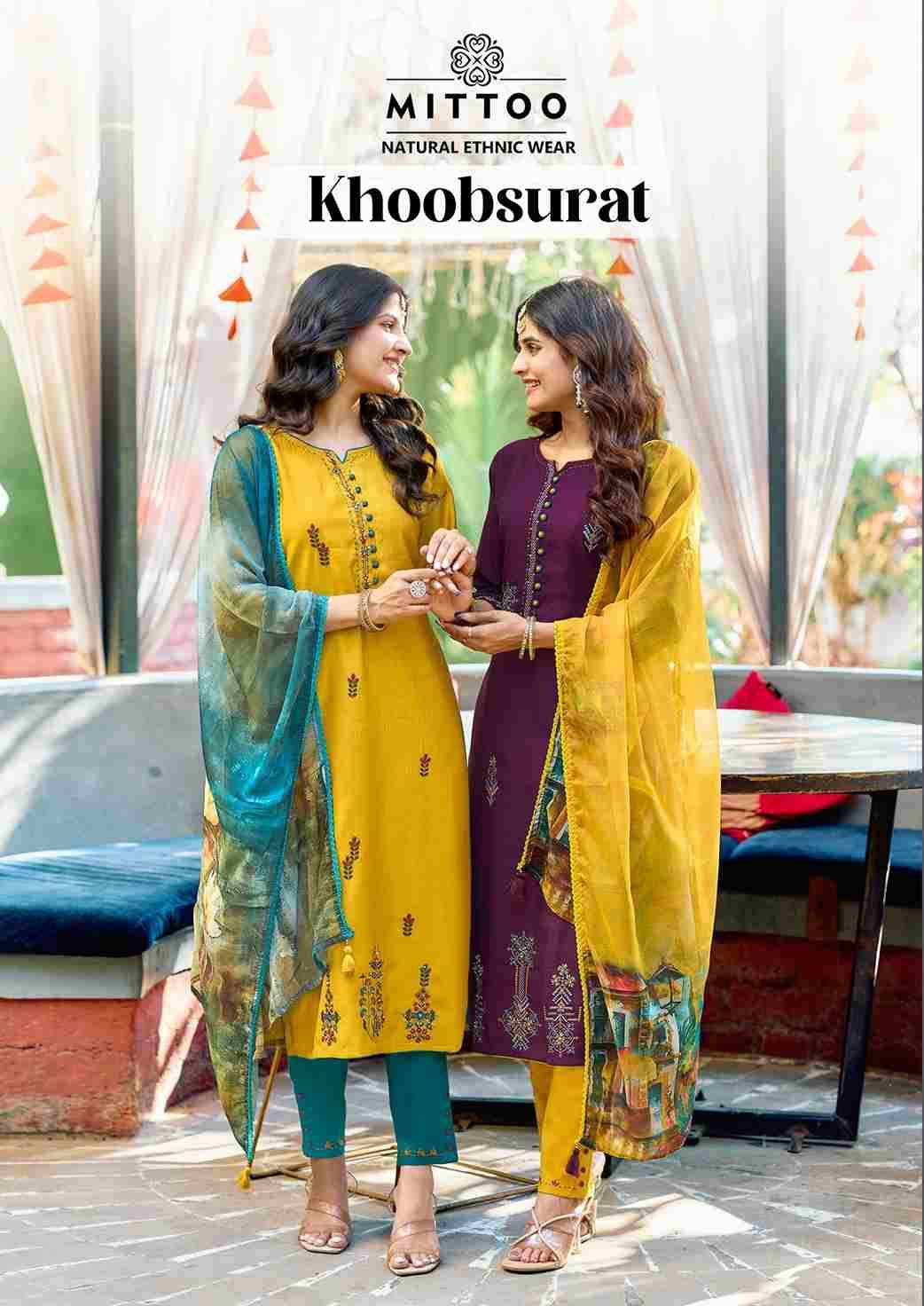 Khoobsurat By Mittoo 1001 To 1006 Series Designer Festive Suits Beautiful Stylish Fancy Colorful Party Wear & Occasional Wear Viscose Weaving Dresses At Wholesale Price