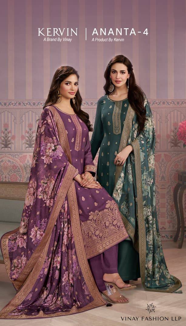 Kervin Ananta Vol-4 By Vinay Fashion 76381 To 76384 Series Beautiful Suits Colorful Stylish Fancy Casual Wear & Ethnic Wear Viscose Pashmina Dresses At Wholesale Price