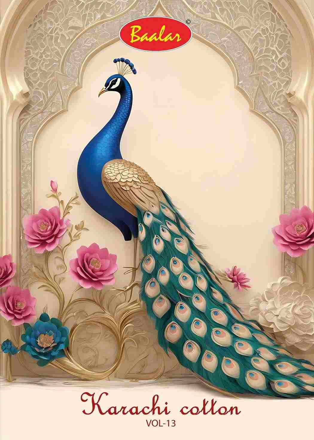 Karachi Cotton Vol-13 By Baalar Fashion 13005 To 13013 Series Beautiful Stylish Festive Suits Fancy Colorful Casual Wear & Ethnic Wear & Ready To Wear Pure Lawn Cotton Dresses At Wholesale Price