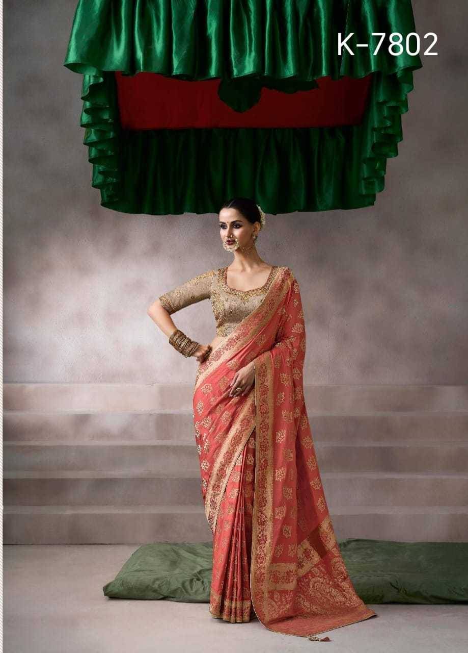Kamala By Kira 7801 To 7810 Series Indian Traditional Wear Collection Beautiful Stylish Fancy Colorful Party Wear & Occasional Wear Pure Silk Sarees At Wholesale Price