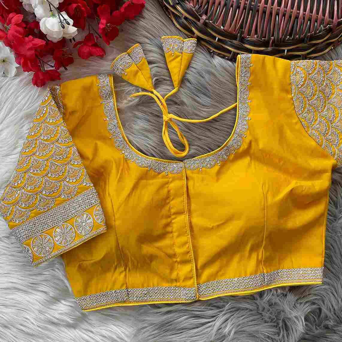 Kb-14 By Fashid Wholesale 01 To 10 Series Designer Beautiful Collection Occasional Wear & Party Wear Malai Satin Blouse At Wholesale Price