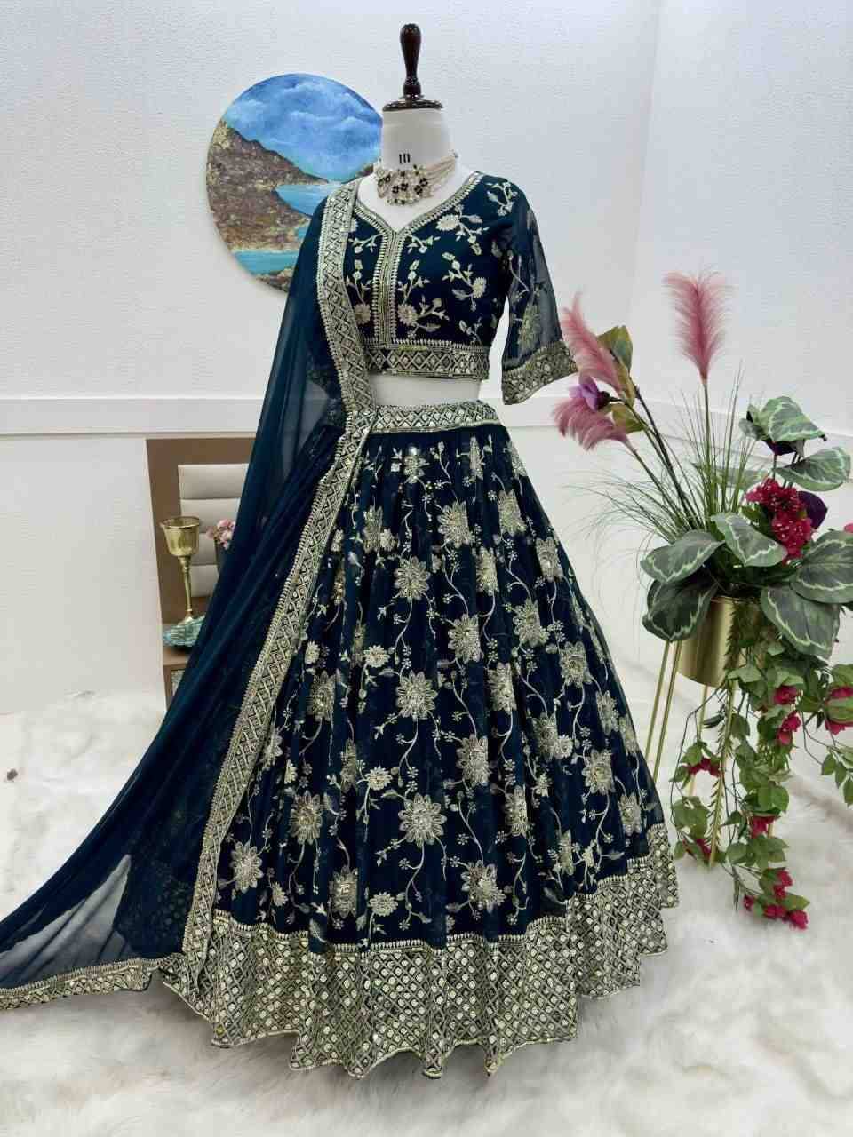 Kf-5026 By Fashid Wholesale Wear Collection Beautiful Stylish Colorful Fancy Party Wear & Occasional Wear Heavy Faux Georgette Lehengas At Wholesale Price
