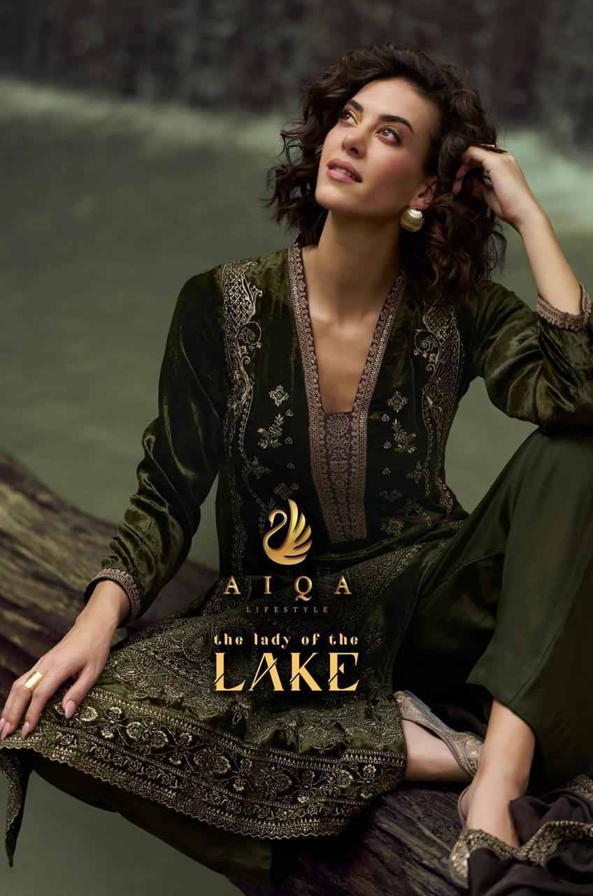 Lake By Aiqa 1801 To 1806 Series Beautiful Festive Suits Colorful Stylish Fancy Casual Wear & Ethnic Wear Pure Viscose Velvet Dresses At Wholesale Price
